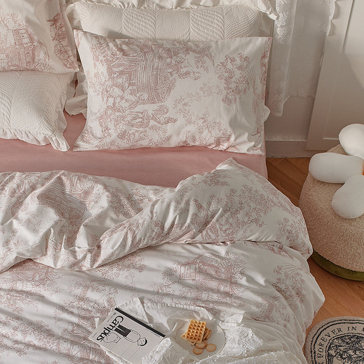 French Toile Bedding Set