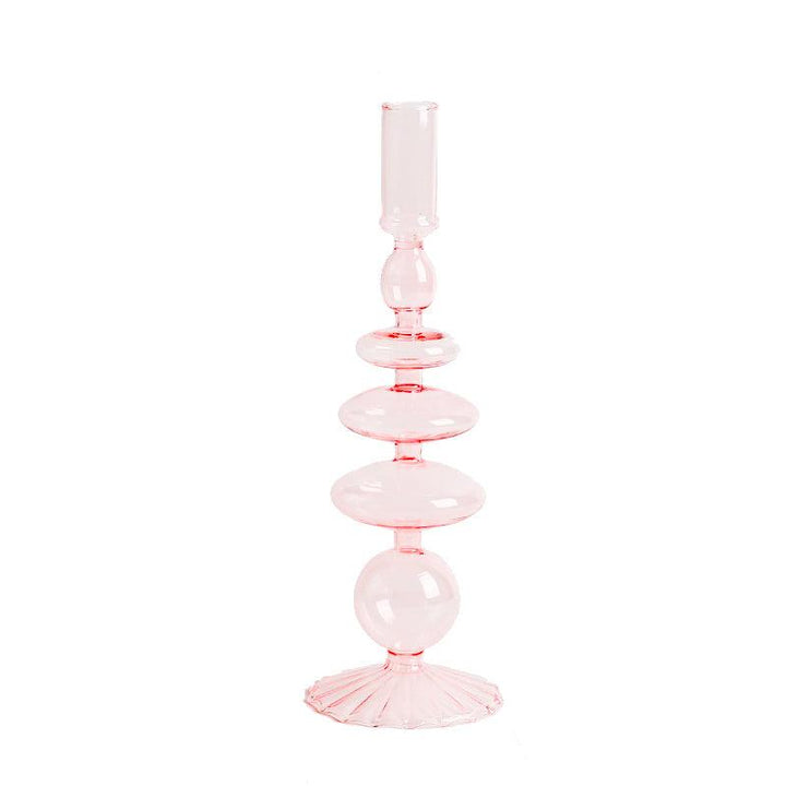 Retro Abstract Glass Candle Holder