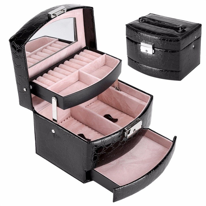 3-Layer Leather Jewelry Box