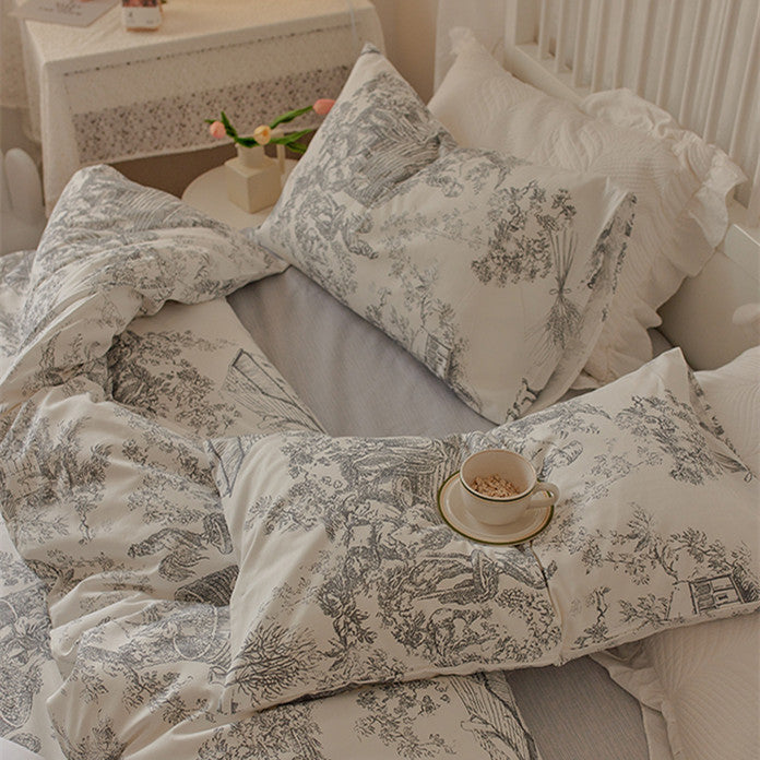 French Toile Bedding Set