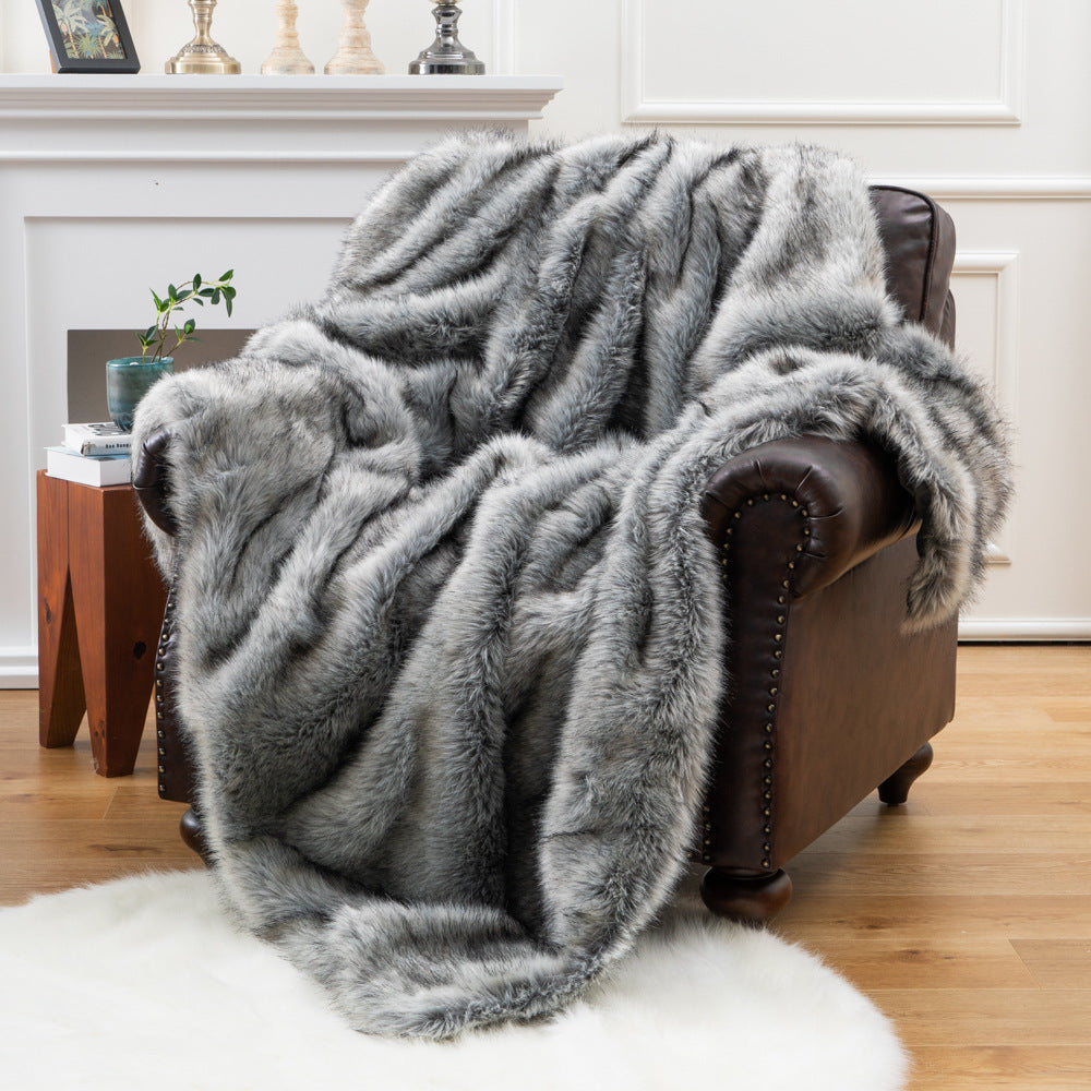 Arctic Dream Faux Fur Throw Blanket