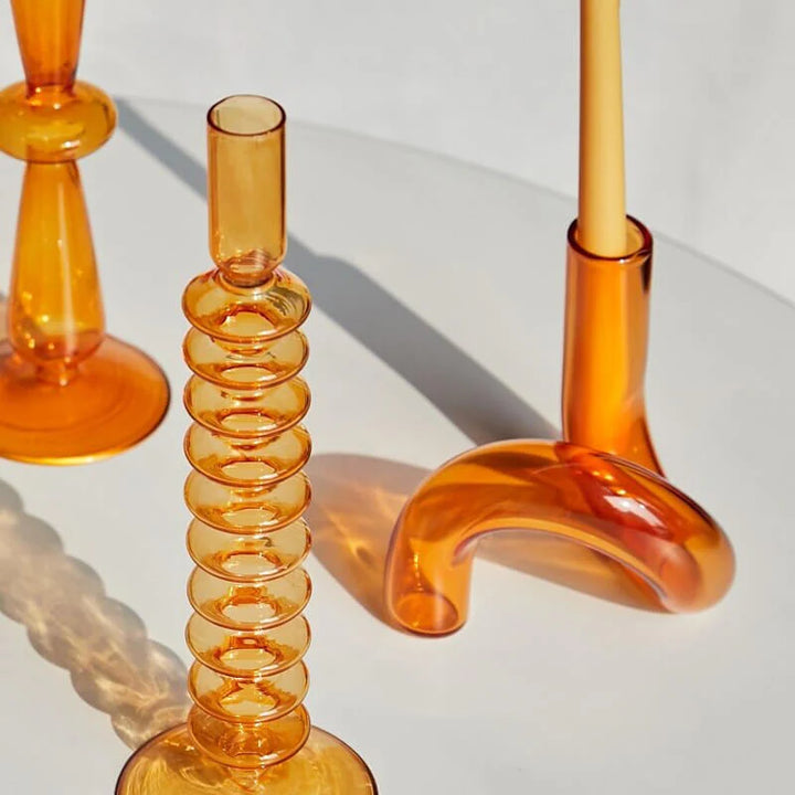 Modern Twist Glass Candle Holder