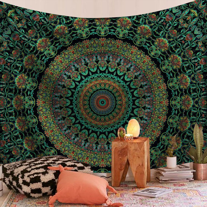 Green Mandala Tapestry