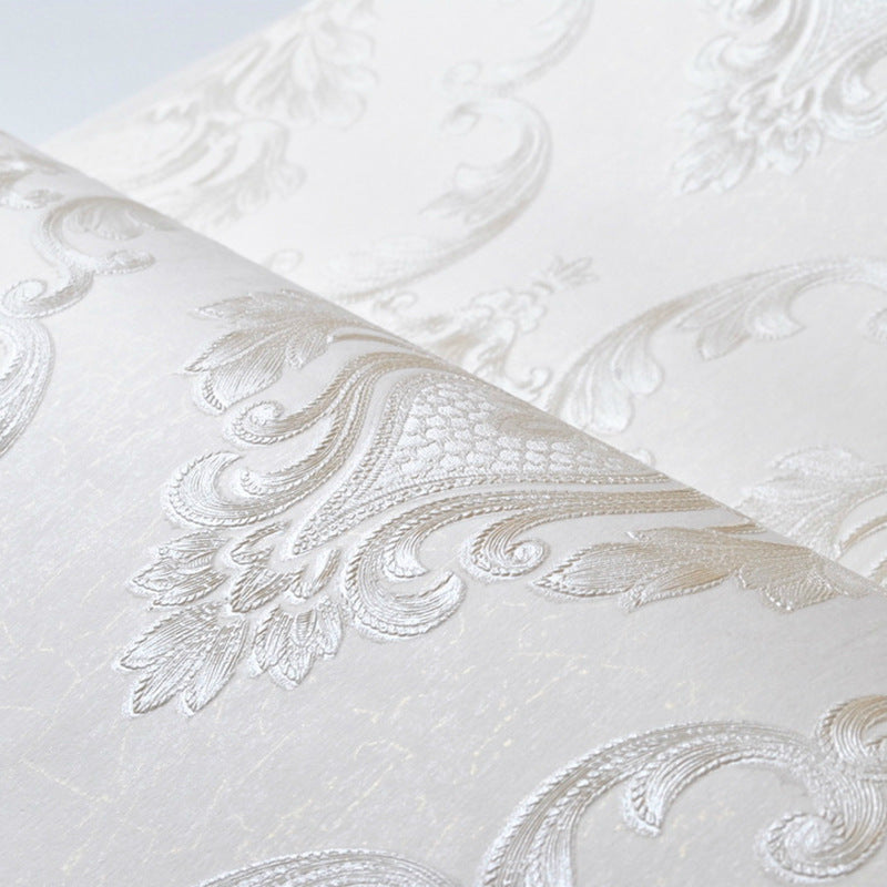 Royal White Embossed Self-Adhesive Wallpaper