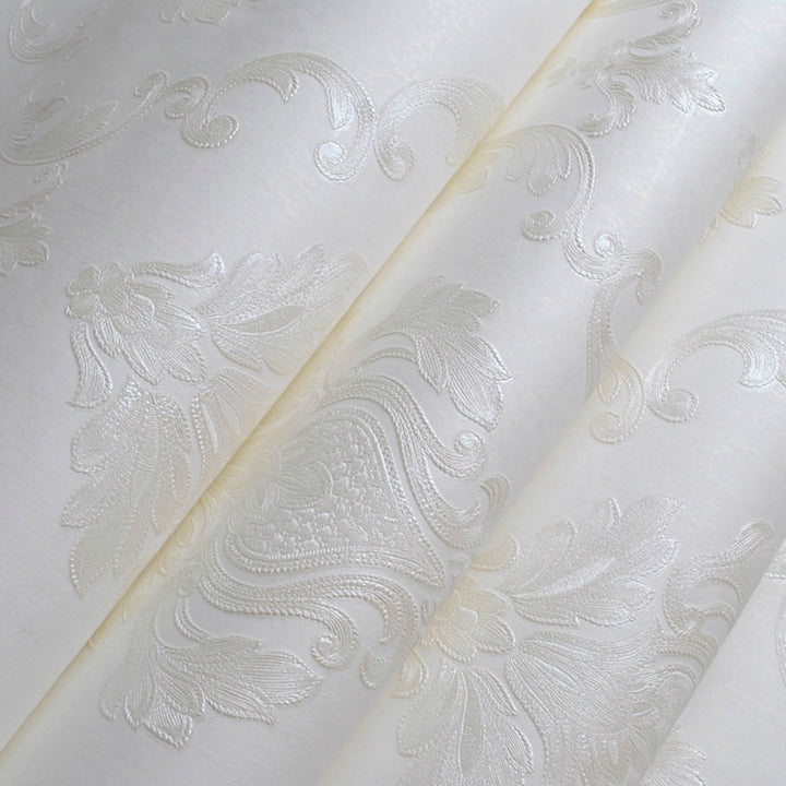 Royal White Embossed Self-Adhesive Wallpaper