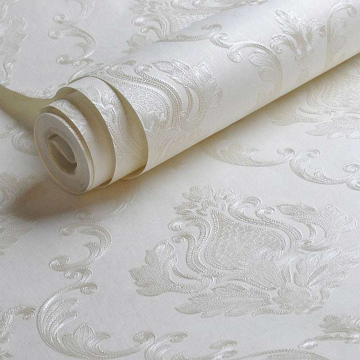 Royal White Embossed Self-Adhesive Wallpaper