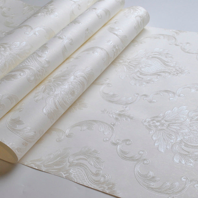 Royal White Embossed Self-Adhesive Wallpaper