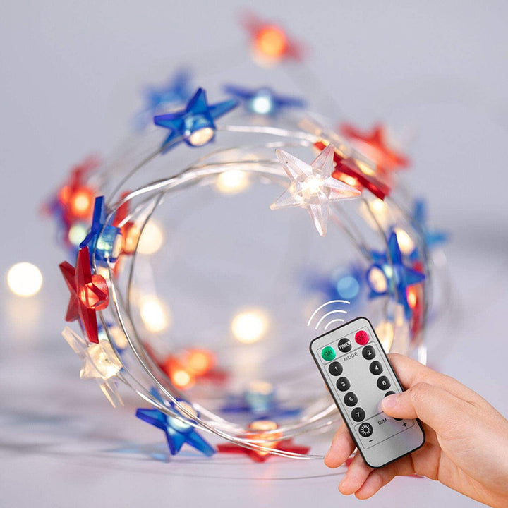 Tricolor Stars String Lights