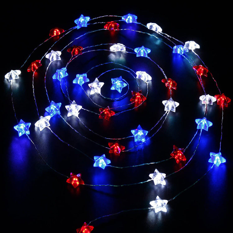 Tricolor Stars String Lights