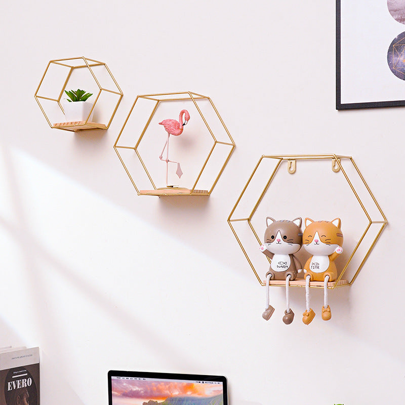 Hexagonal Floating Wall Shelves