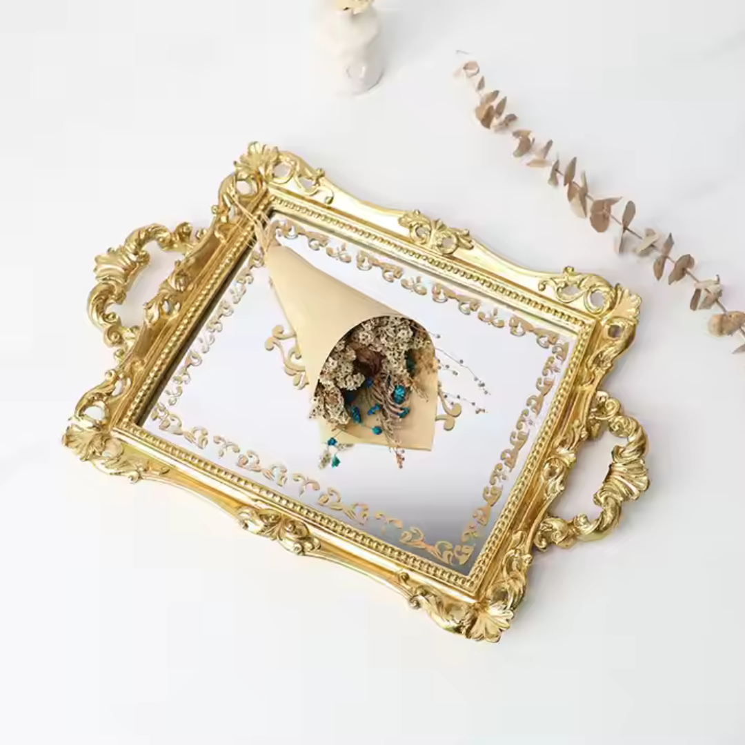 Gold Royal Mirror Tray