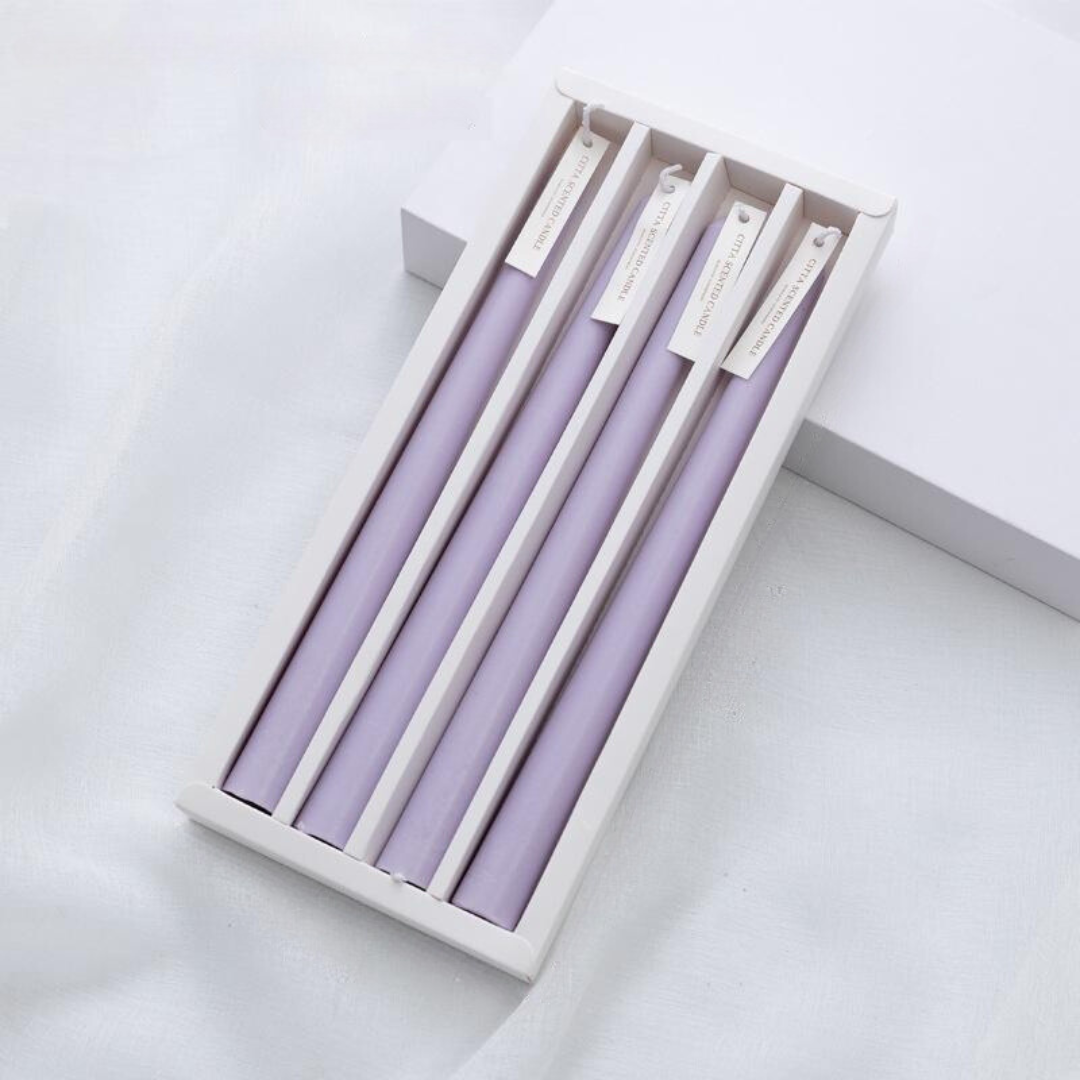 4-Pack Scented Solid Color Long Candles