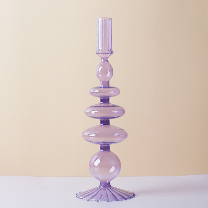 Retro Abstract Glass Candle Holder