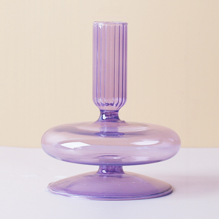 Retro Abstract Glass Candle Holder