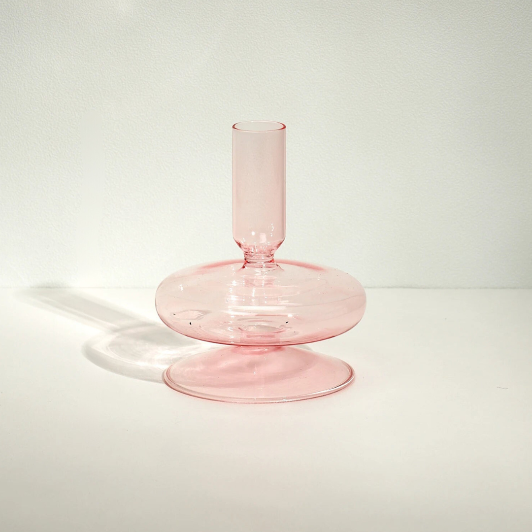 Retro Abstract Glass Candle Holder