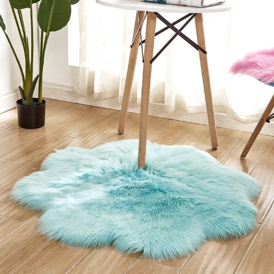 Floral Faux Fur Accent Rug (9 Color Options)