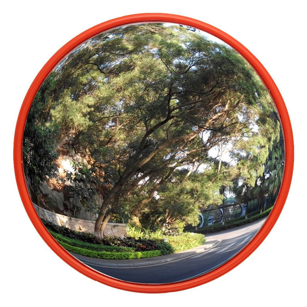 Red Convex Traffic Mirror