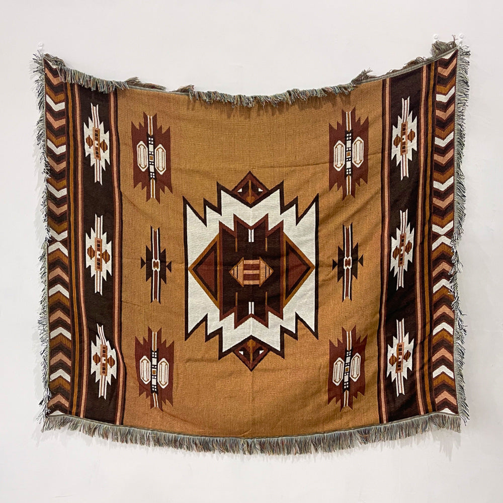 Brown Aztec Woven Blanket