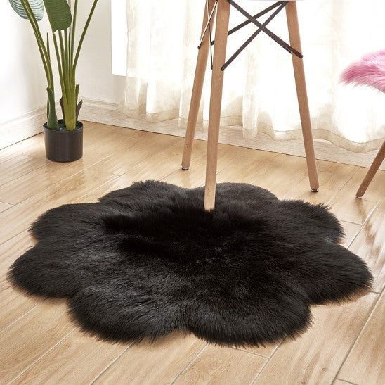 Floral Faux Fur Accent Rug (9 Color Options)