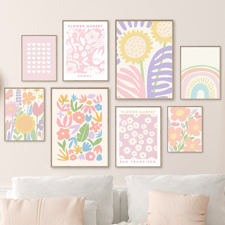 Rainbow Sunflower Canvas Posters