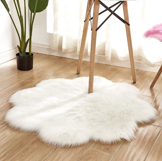 Floral Faux Fur Accent Rug (9 Color Options)