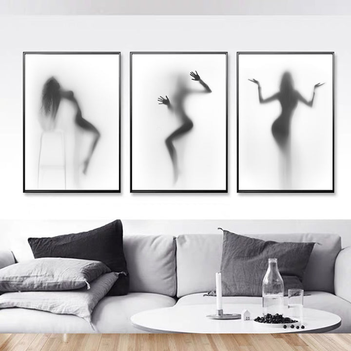 Foggy Glass Woman Canvas Posters