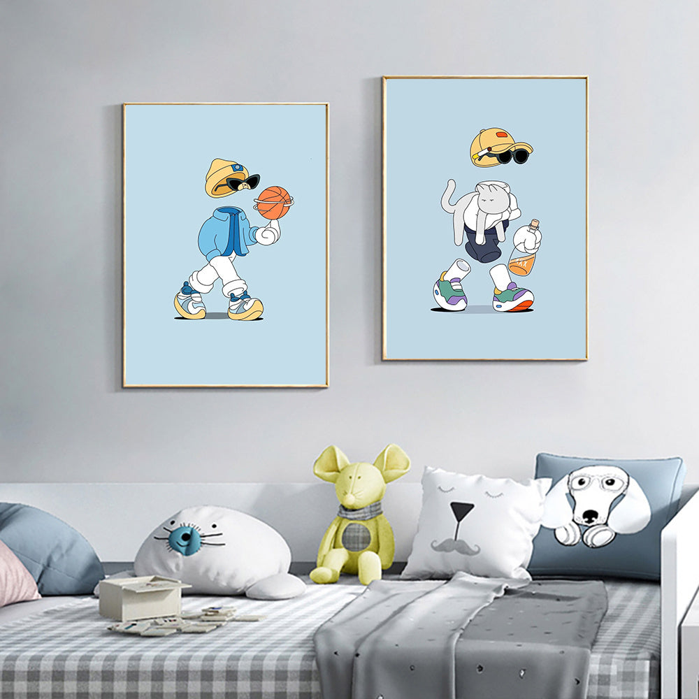 Cartoon Athletes Canvas Posters