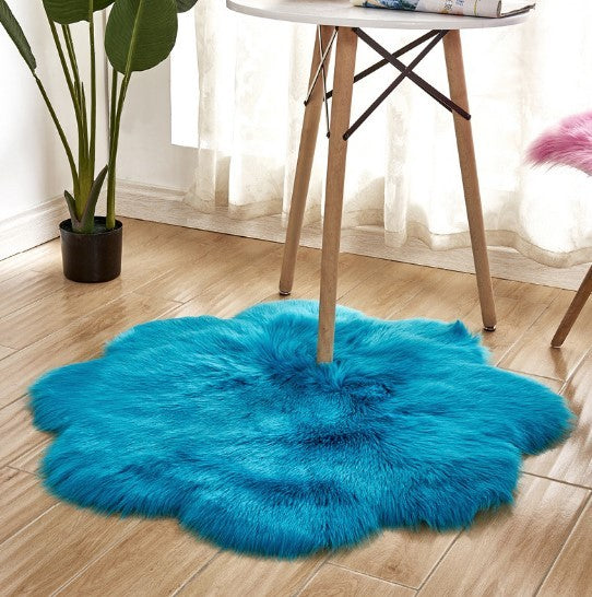 Floral Faux Fur Accent Rug (9 Color Options)