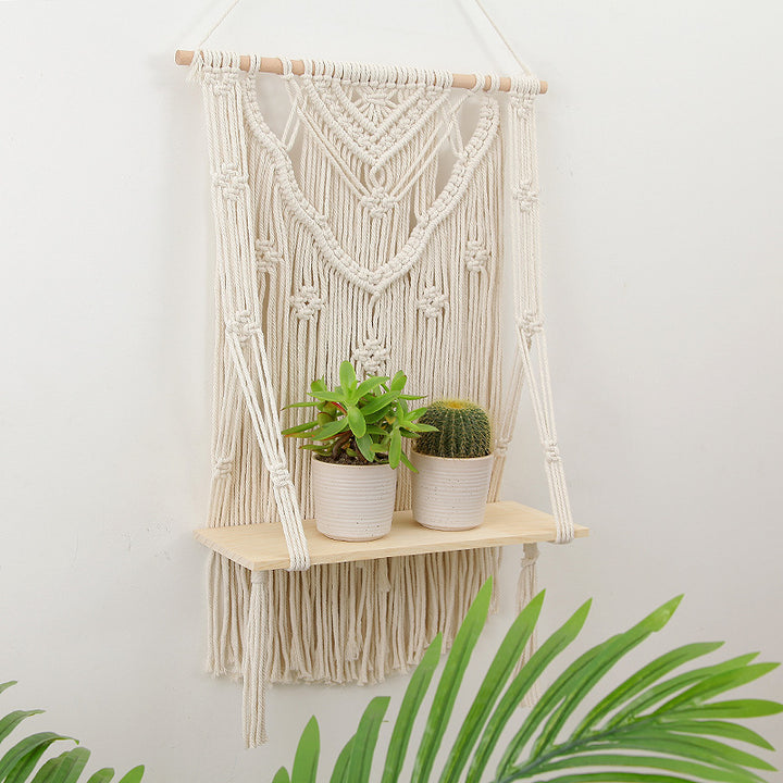 Handmade Macrame Hanging Shelf