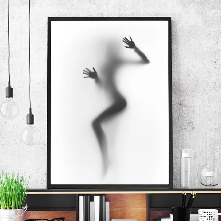 Foggy Glass Woman Canvas Posters