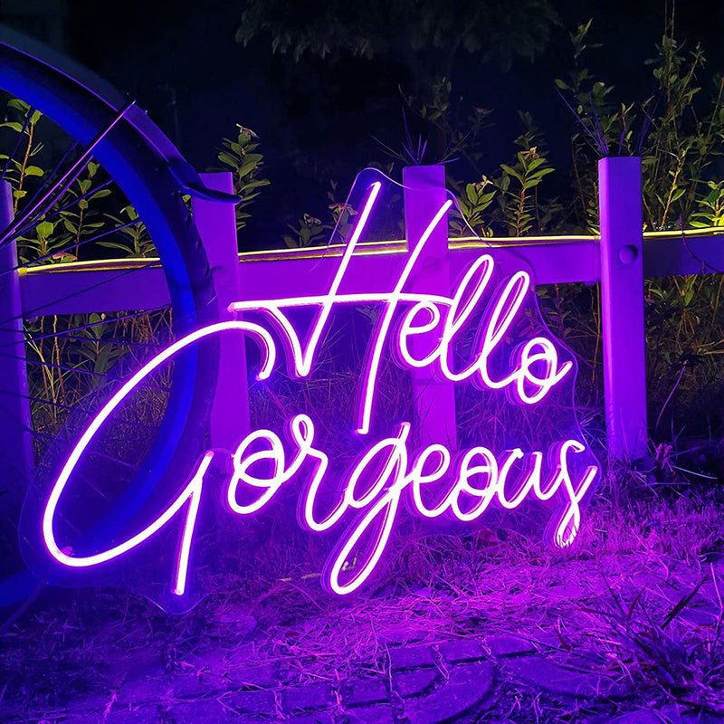 Pink Hello Gorgeous Neon Light