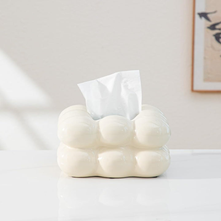 Marshmallow Ceramic Tissue Box