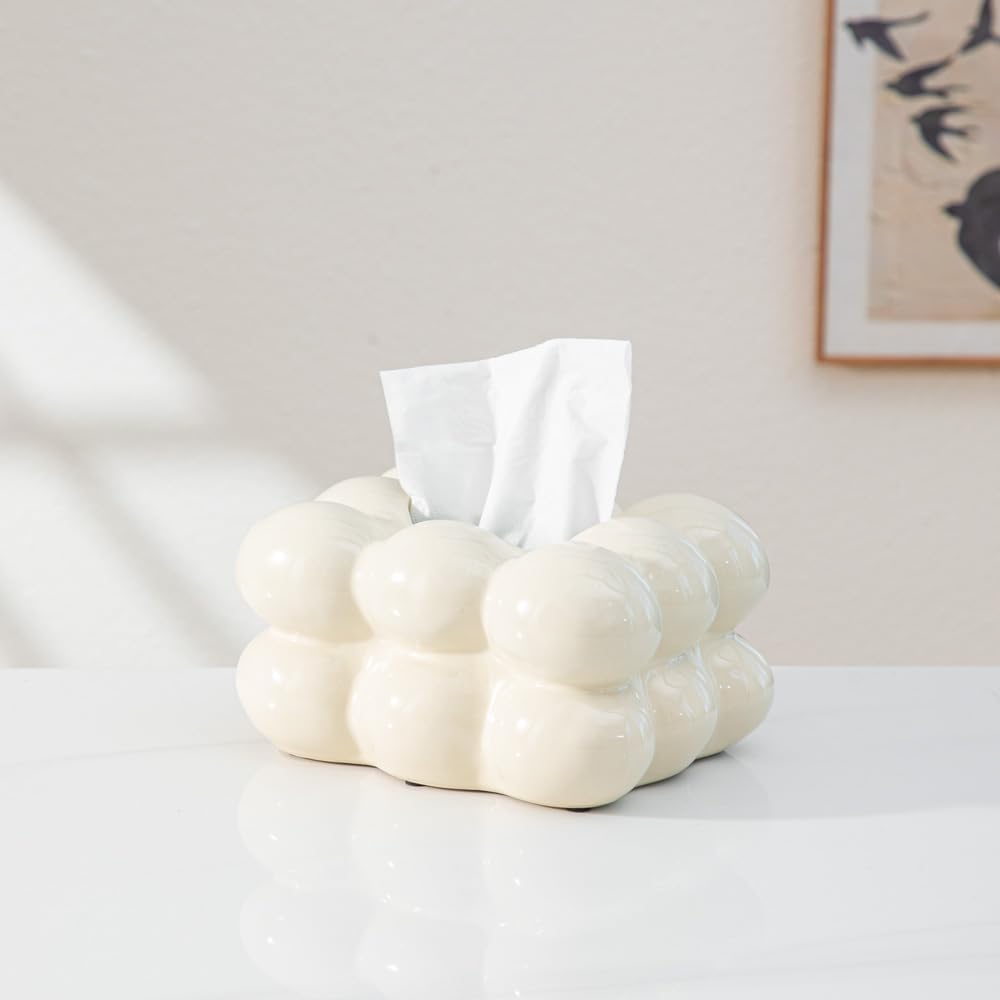 Marshmallow Ceramic Tissue Box