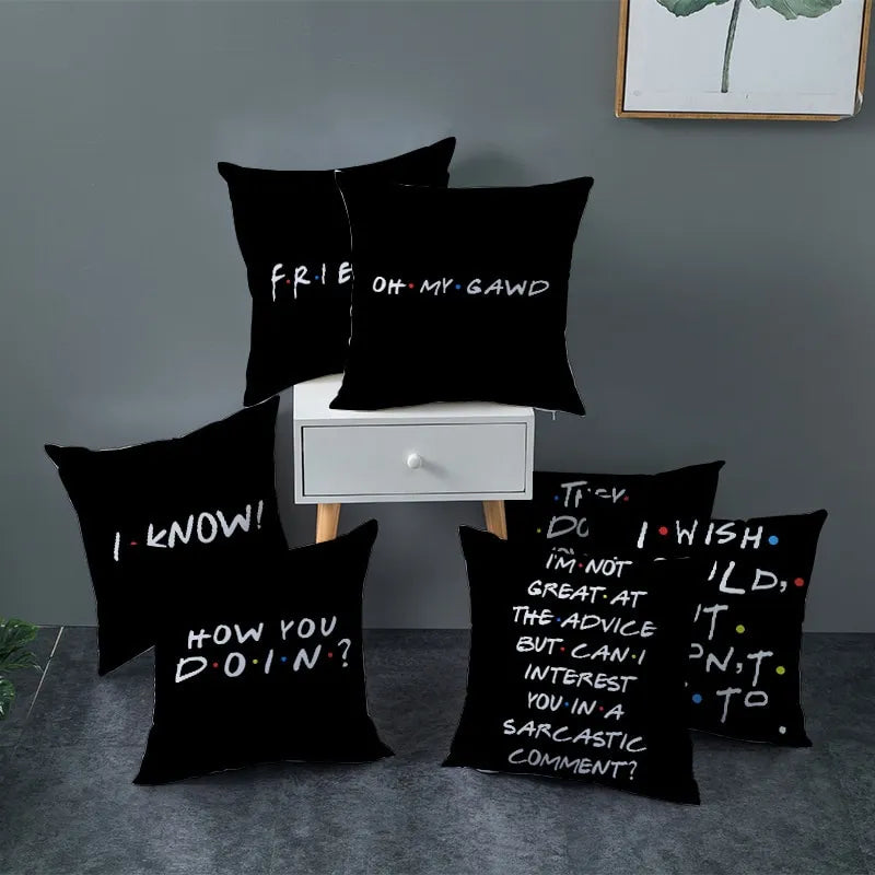 FRIENDS Quotes Throw Pillow Covers