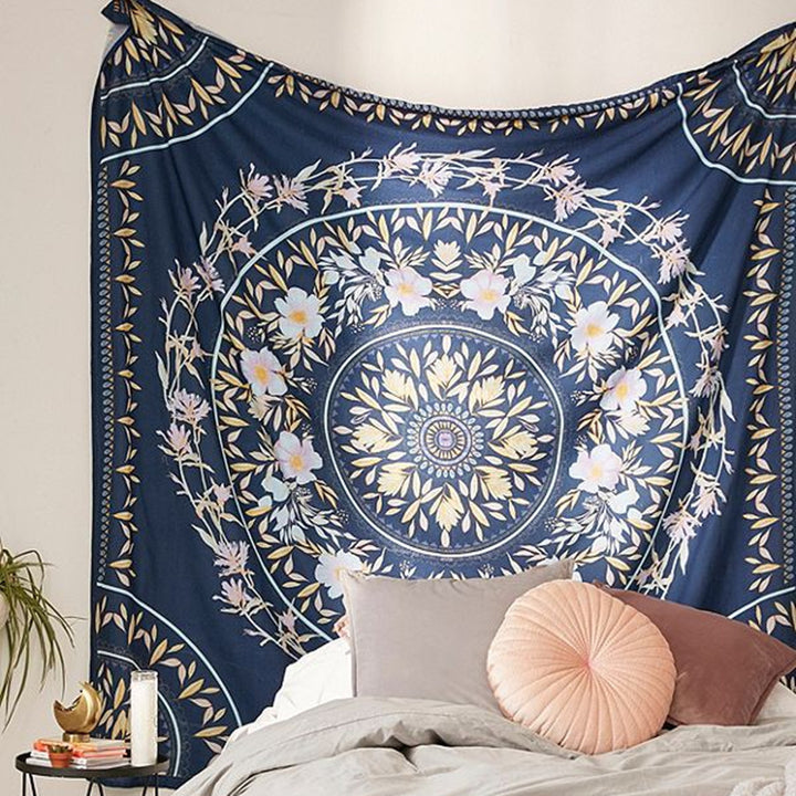 Navy Mandala Tapestry