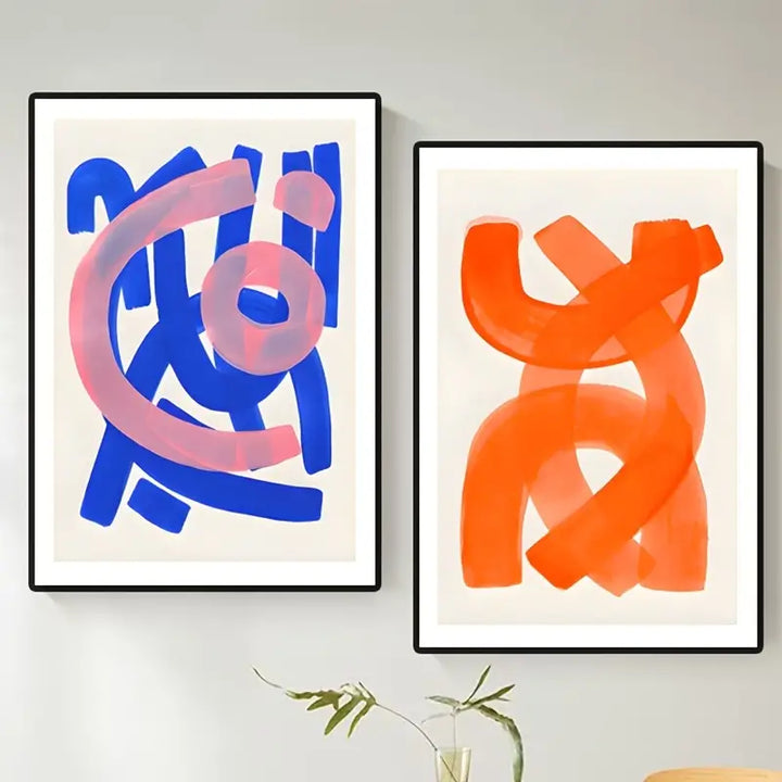 Mid-Century Abstract Canvas Posters