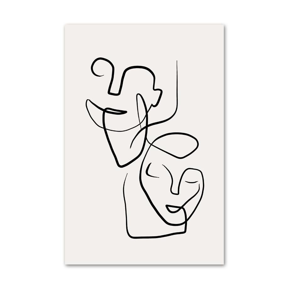 Fine Line Woman Canvas Posters