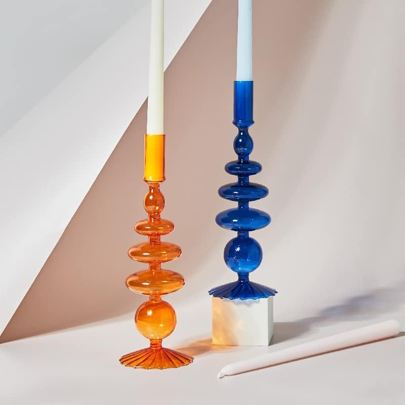 Retro Abstract Glass Candle Holder