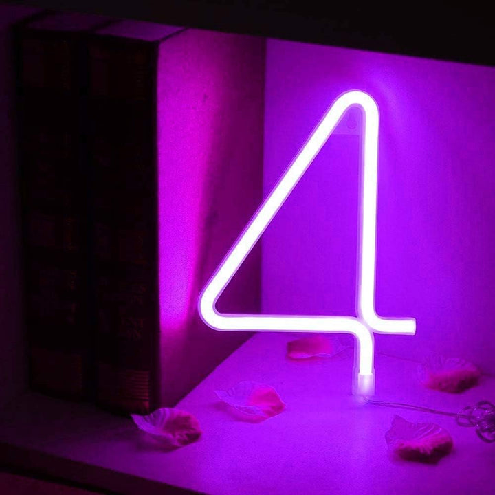 Purple Letter/Number Neon Light