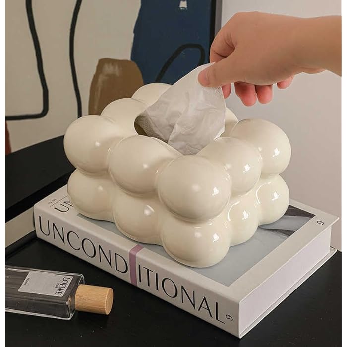 Marshmallow Ceramic Tissue Box