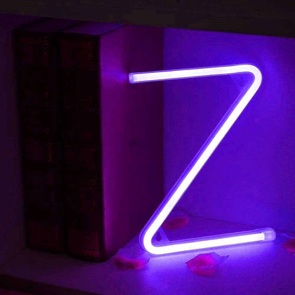 Purple Letter/Number Neon Light