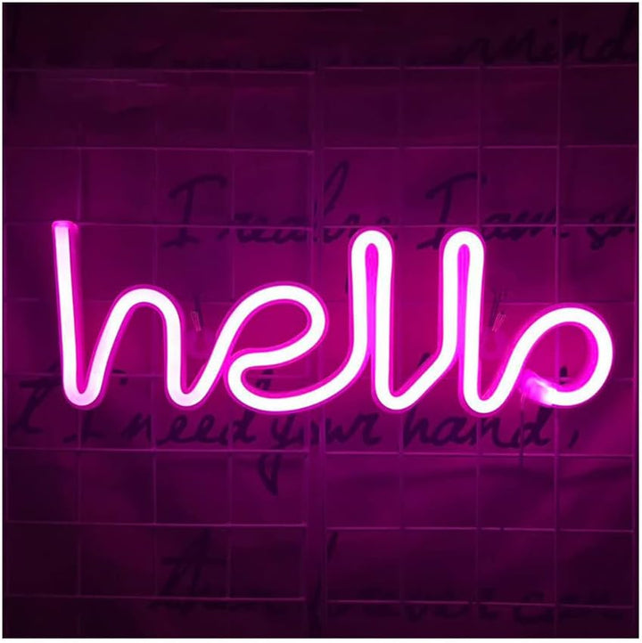 Hello Cursive Neon Light (2 Color Options)