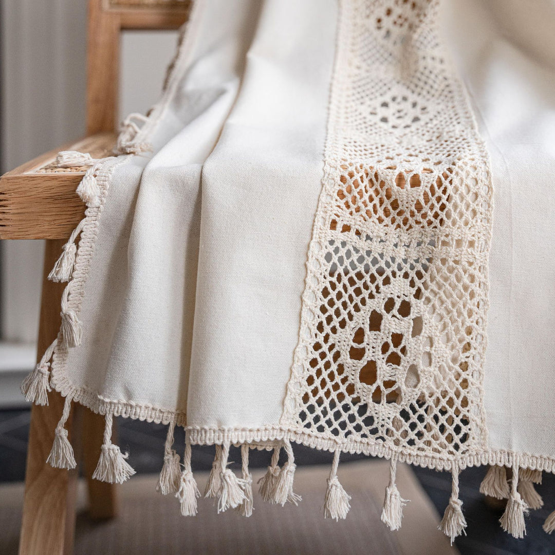 Beige Crochet Curtain