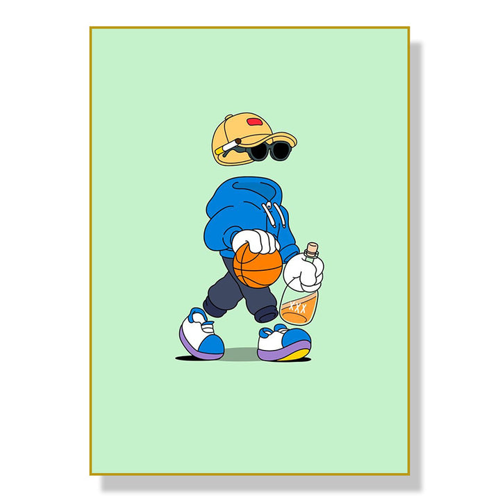 Cartoon Athletes Canvas Posters