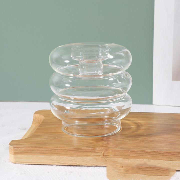 Retro Glass Donut Candle Holder