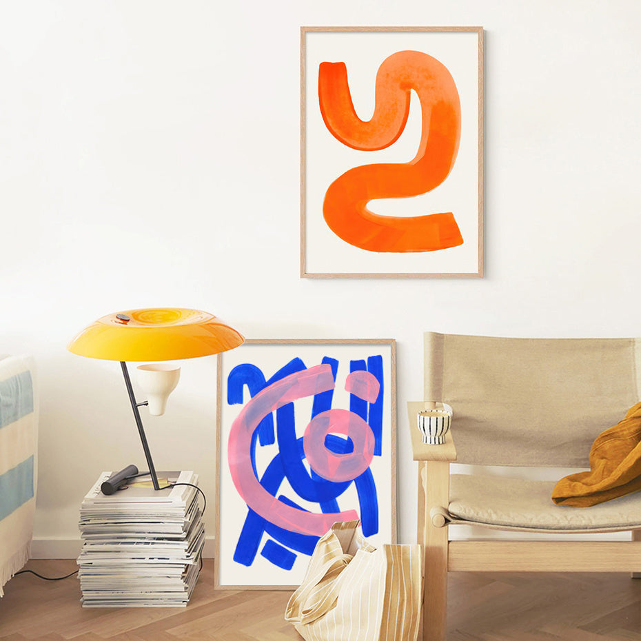 Mid-Century Abstract Canvas Posters