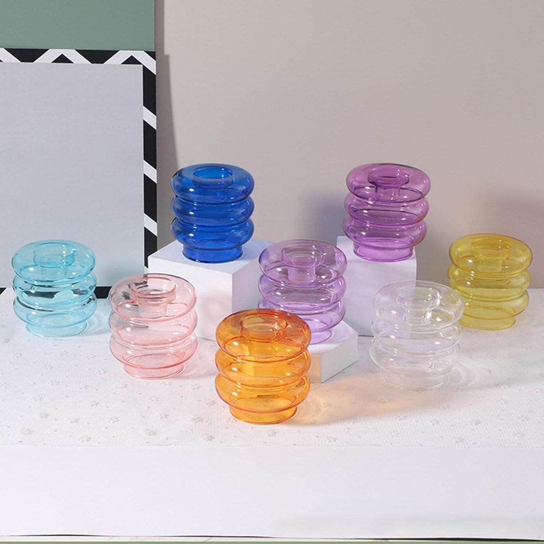 Retro Glass Donut Candle Holder