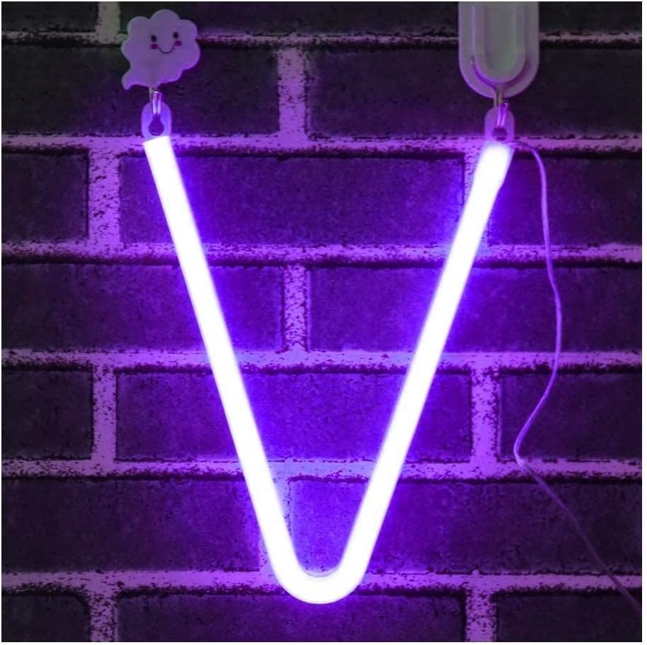 Purple Letter/Number Neon Light