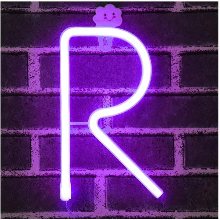 Purple Letter/Number Neon Light