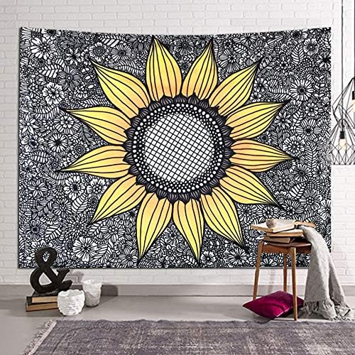 Black Sunflower Tapestry